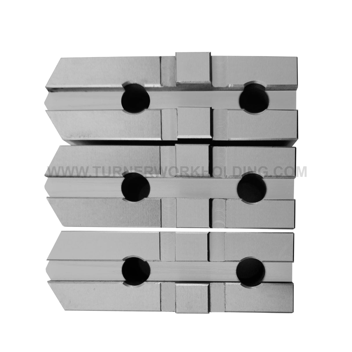 TG-6C-2.0-SP - AMERICAN STANDARD STEEL SOFT JAWS FOR TONGUE & GROOVE 6" CHUCK 2" HT (3 PC SET)