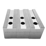 K-21C-4.0-SF - Steel Soft Jaws for 21" B-21/B-24 Kitagawa/Samchully Chucks, Flat, 4" Ht, 3 Pcs (Set)